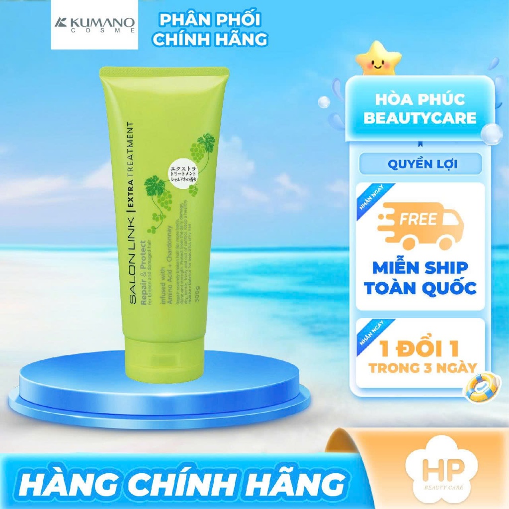 Kem Xả Ủ Phục Hồi Tóc Hư Tổn Chiết Xuất Nho Chardonnay Salon Link Extra Treatment 300G