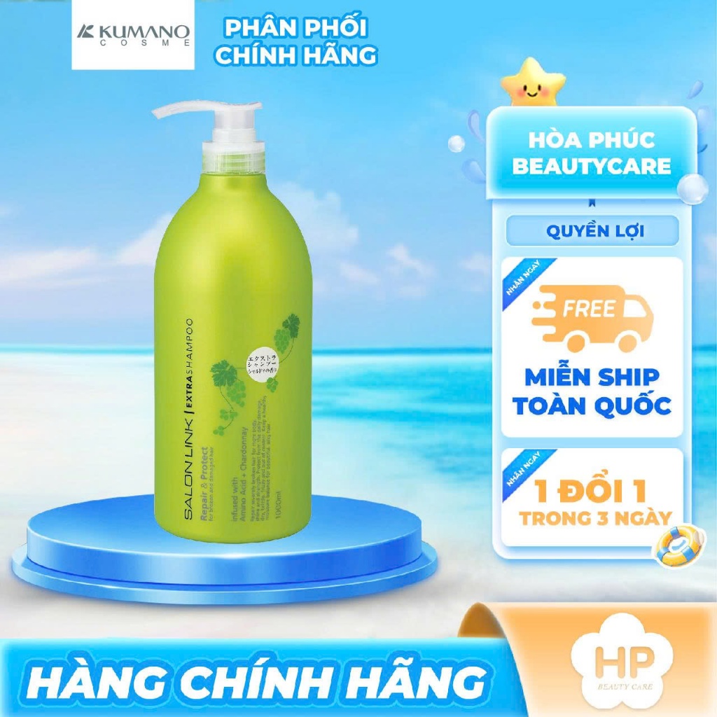 Dầu Gội Đầu Phục Hồi Tóc Hư Tổn Chiết Xuất Nho Chardonnay Salon Link Extra Shampoo 1000mL