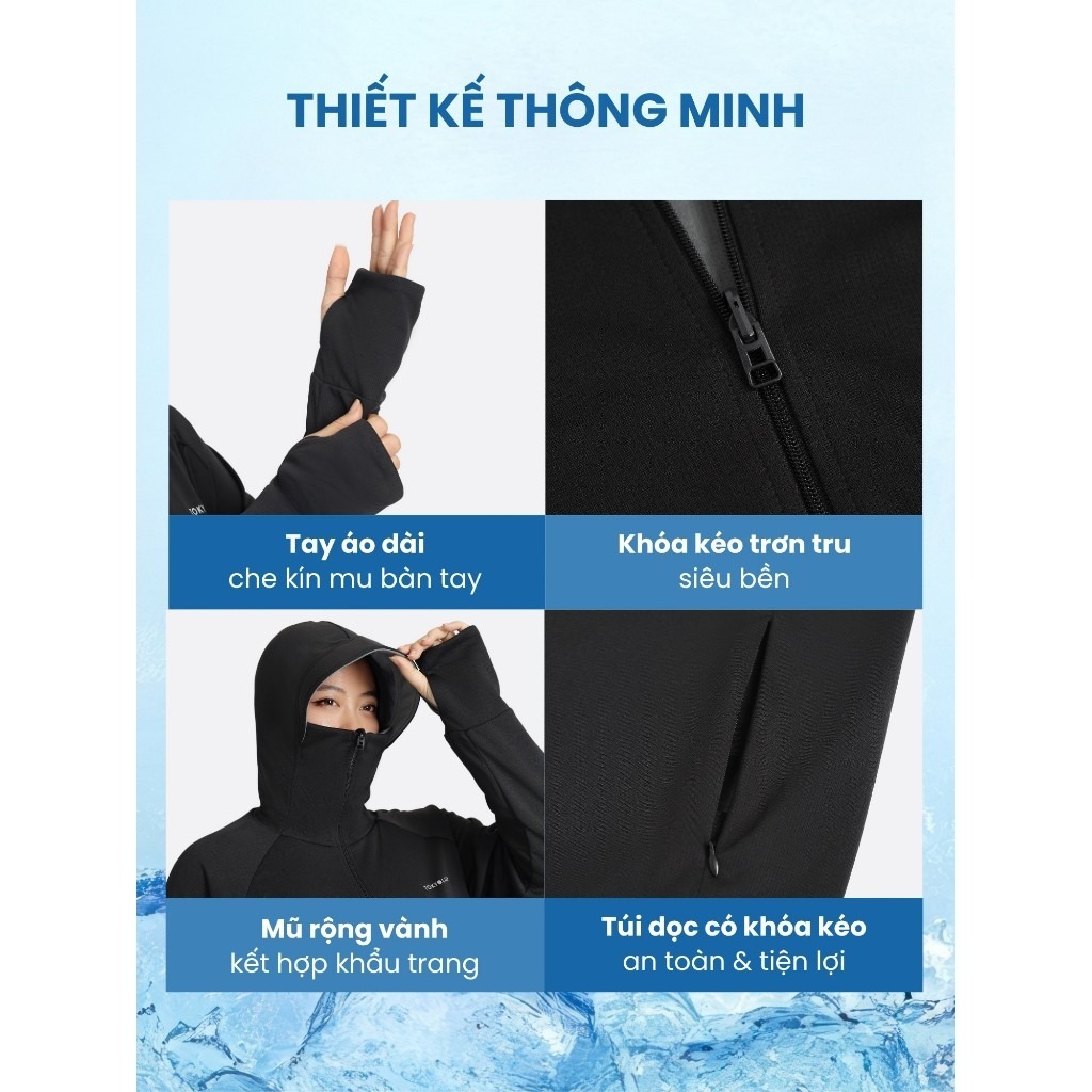 Áo chống nắng đa năng Unisex 2 lớp TOKYOLIFE có mũ trùm kín mặt chống tia UV 40005564