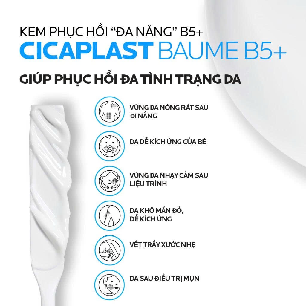 Kem dưỡng ẩm & phục hồi đa năng La Roche-Posay Cicaplast Baume B5+ giúp phục hồi da sau 1 lần sử dụng