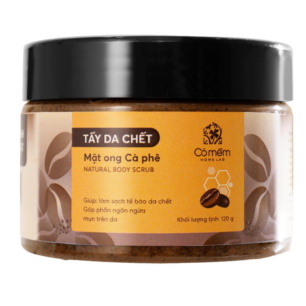 Cỏ Mềm Tẩy Da Chết Body Mật Ong Cà Phê 120g
