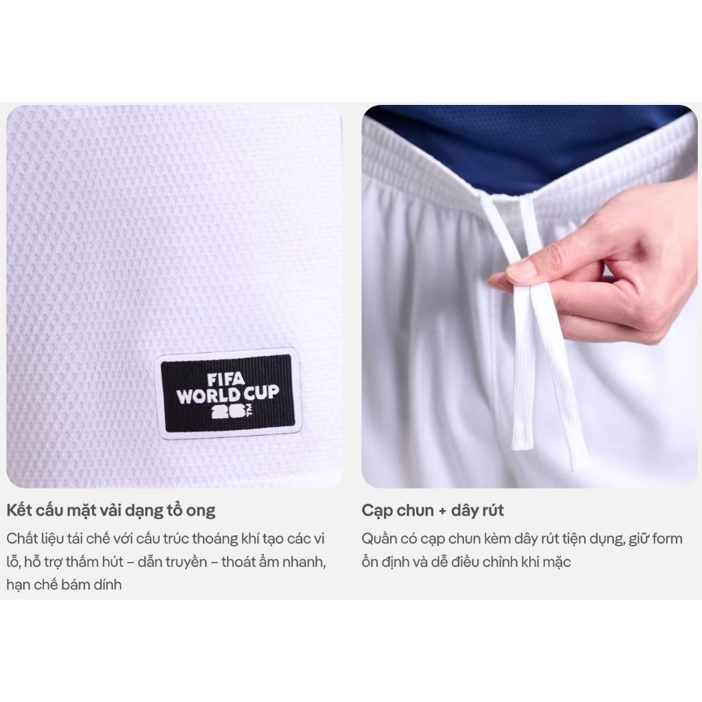 [TẶNG ÁO THUN]Quần shorts thể thao bóng đá nam logo basic Exdry Peformance World Cup thoáng khí, thấm hút tốt COOLMATE