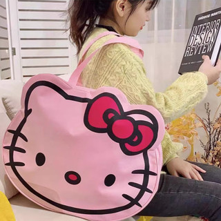 Túi Du Lịch Hello Kitty 54cm | Túi Xách Nữ Hồng Pastel Form To Chống Nước Đựng Đồ Siêu Cute Hàn Quốc