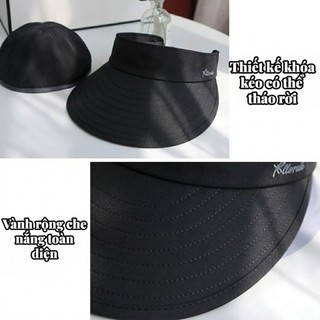 Mũ Chống Nắng Nữ Rộng Vành Đi Biển, Mũ Nửa Đầu Visor Tháo Rời 2 Kiểu, Mũ Chống Tia UV UPF50+