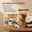 Cà Phê Dừa - Ít Đường Dành Cho Người Ăn Kiêng & Giảm Cân. Không chứa chất bảo quản, Hộp 10 gói