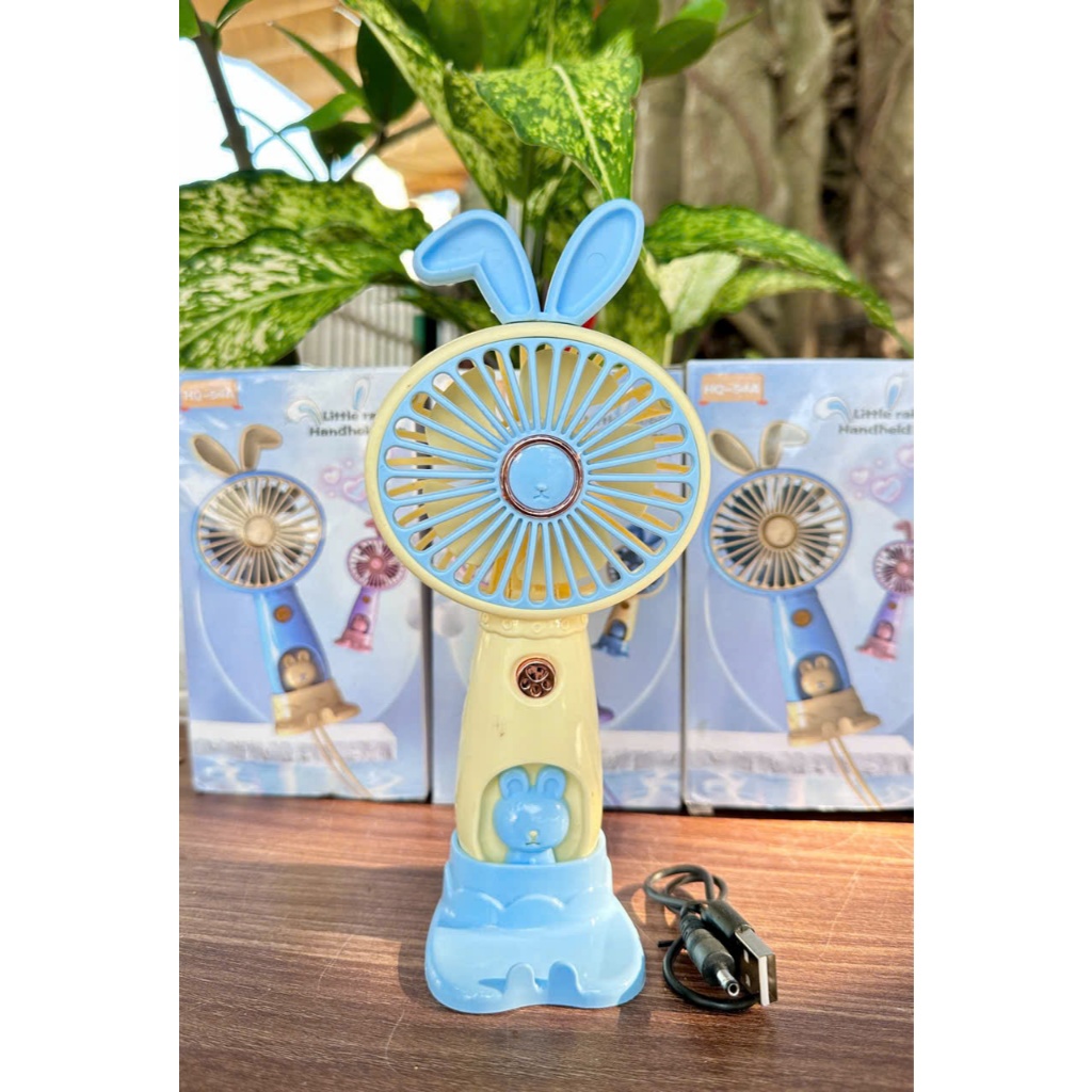 QUẠT TÍCH ĐIỆN CẦM TAY MINH HÌNH TAI THỎ