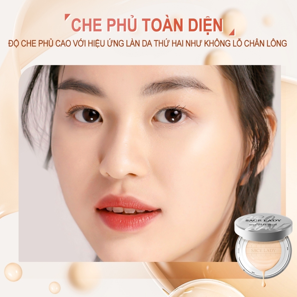 Cushion SACE LADY Phấn Nước Kem Nền Chống Thấm Nước Kiểm Soát Dầu Lâu Trôi SPF30/PA+++ Kèm Lõi