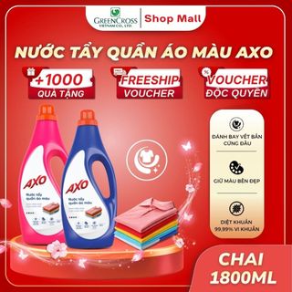 Nước Tẩy Quần Áo Màu AXO 1800ml – Tẩy Sạch Vết Bẩn Không Bay Màu