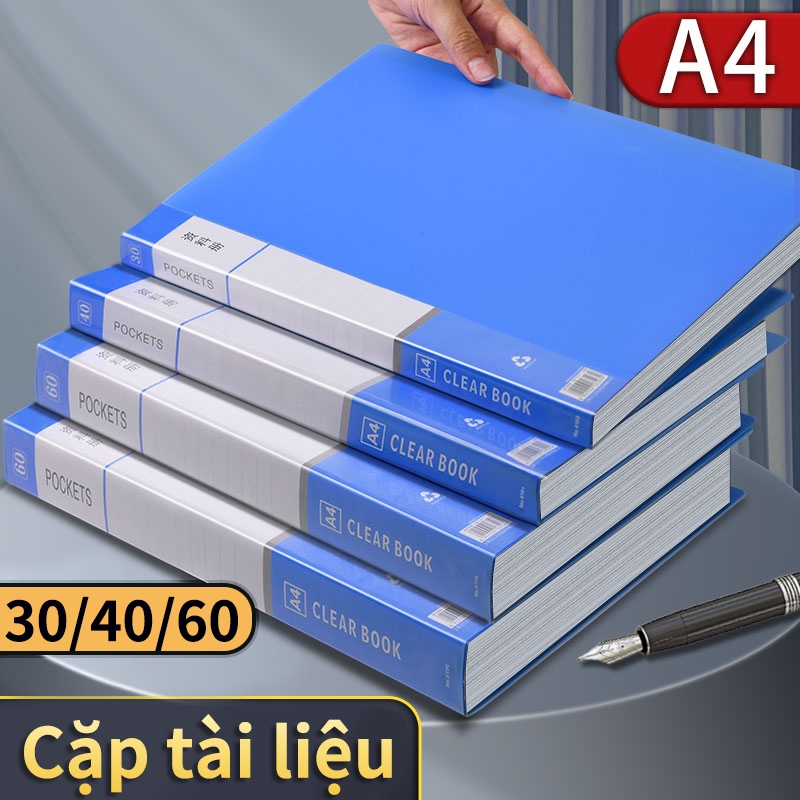 File Lá A4 30/40/60 Lá Tệp Đựng Tài Liệu Nhiều Ngăn Lá Chất Liệu PP Cao Cấp, Học Sinh Văn Phòng