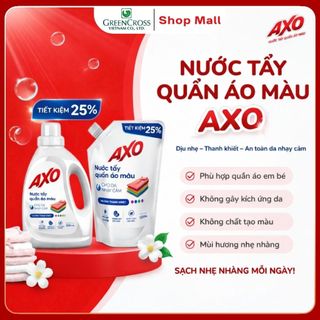 Combo 4 Chai Nước Tẩy Quần Áo Màu AXO 800ml – Giữ Màu Không Phai Tẩy Sạch Hiệu Quả