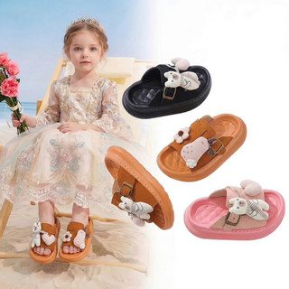 Dép lê đính thỏ cho bé gái từ 2 đến 11 tuổi siêu xinh dễ thương phom bánh mì siêu tôn dáng