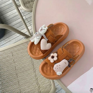 Dép lê đính thỏ cho bé gái từ 2 đến 11 tuổi siêu xinh dễ thương phom bánh mì siêu tôn dáng