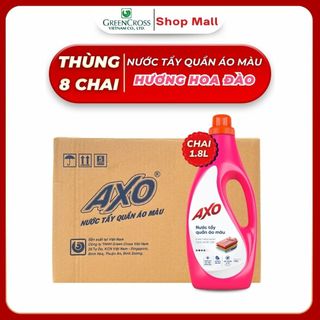 Thùng 8 Chai Nước Tẩy Quần Áo Màu AXO 1800ml – Tẩy Sạch Vết Bẩn Không Bay Màu