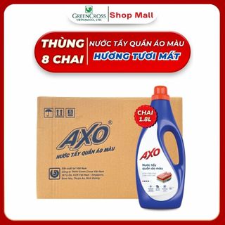 Thùng 8 Chai Nước Tẩy Quần Áo Màu AXO 1800ml – Tẩy Sạch Vết Bẩn Không Bay Màu