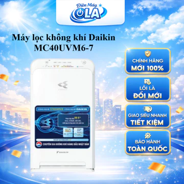 (TOÀN QUỐC) - MC40UVM6-7 - Máy lọc không khí Daikin MC40UVM6-7 23W-Công nghệ Streamer (3C),Phin lọc tĩnh điện HEPA