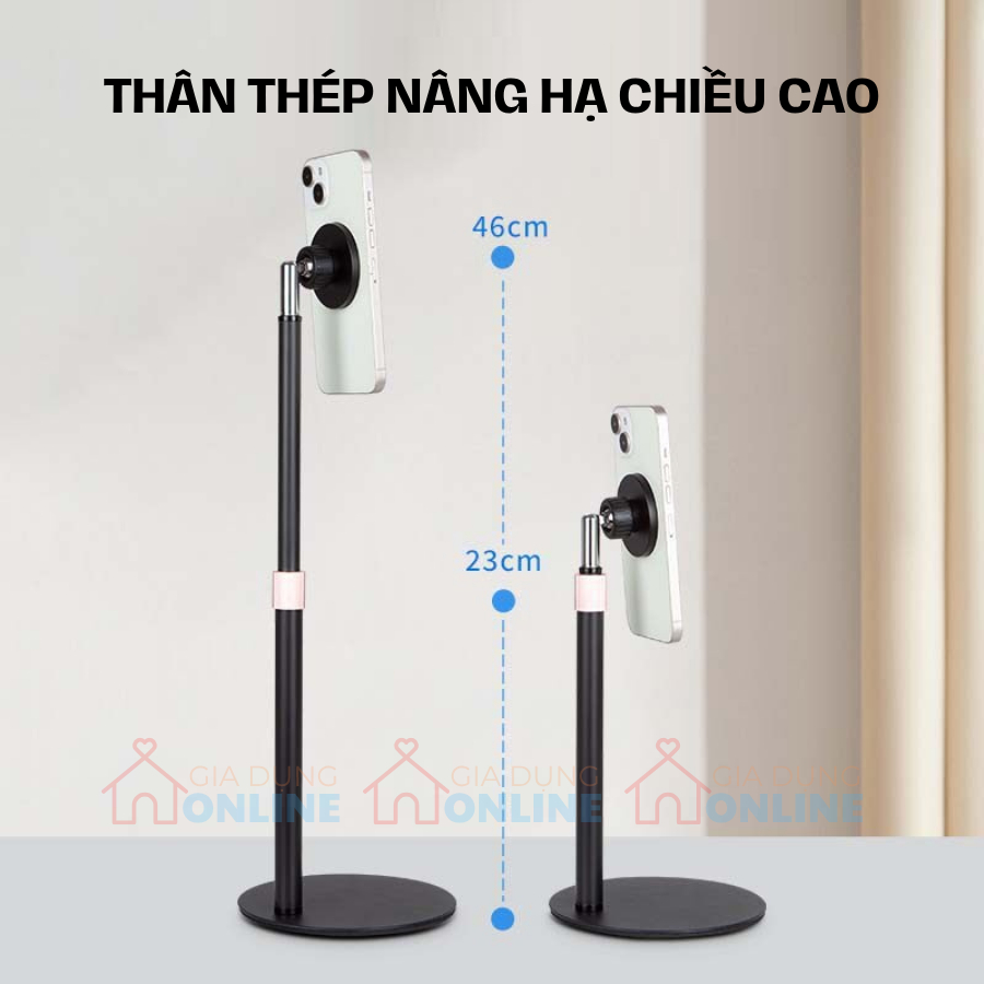 Giá đỡ nam châm gắn điện thoại, tablet để bàn có nâng hạ chiều cao QS18
