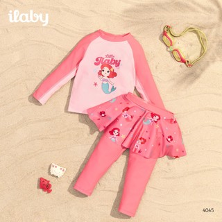 [TẶNG TÚI] Đồ bơi bé gái dài tay ILABY HCM đồ bơi dáng rời chất thun lạnh co giãn chống nắng size từ 10-43kg [4045]