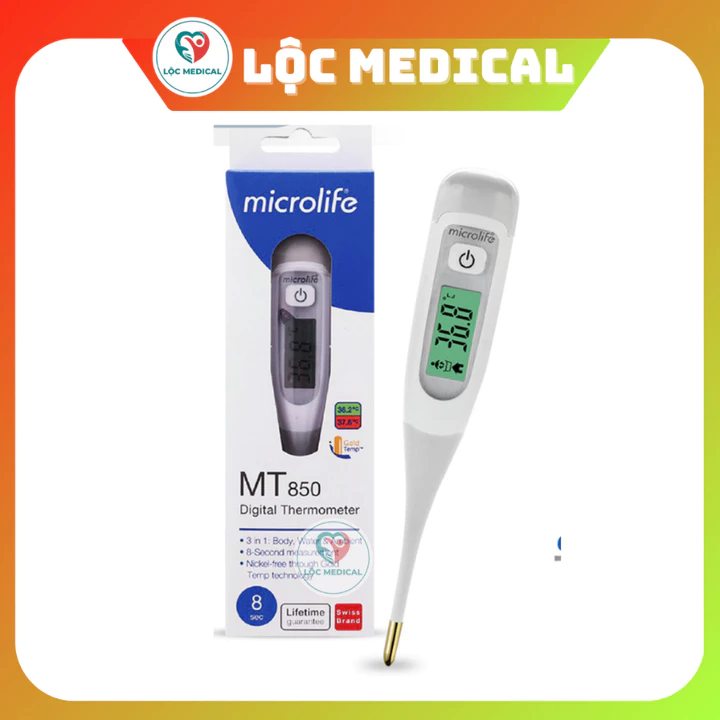 Nhiệt kế điện tử Microlife MT850 với 3 Tính Năng Trong 1 - Đo Thân Nhiệt , Nước , Sữa , Môi Trường