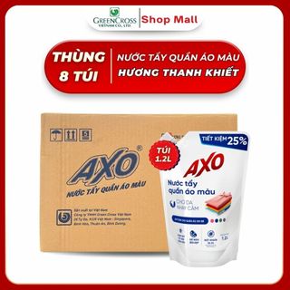 Thùng 8 Túi Nước Tẩy Quần Áo Màu AXO 1200ml - Đánh Bay Vết Bẩn Giữ Màu Bền Đẹp