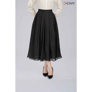Chân Váy 𝐂𝐂𝐇𝐀𝐓 Dáng Xòe Flora 2 Túi Sườn Chất Liệu Tơ Mềm Mại 16CDV2018XT