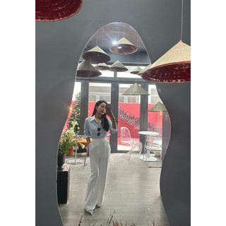 [Võ Hà Linh x MIO LADY] Quần Tây Ống Suông, Cạp Cao, Chất Liệu Trượt Ý, 2 Phiên bản chiều dài, Miolady
