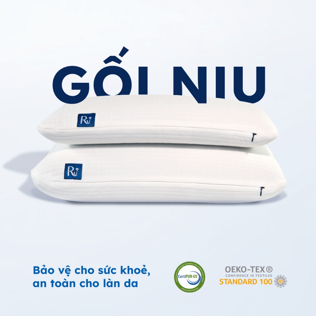 Gối Niu Ru9 | Memory Foam Êm Ái Nâng Đỡ | Giảm Đau Mỏi Cổ Vai Gáy | Thoáng Khí Vượt Trội | Kích Thước 40 x 60 | BigBuy360 - bigbuy360.vn