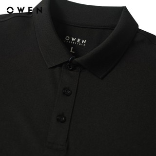 Owen - Áo polo ngắn tay Bodyfit APV261093 màu Đen chất liệu Poly Spandex