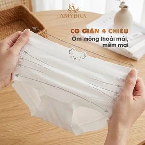 Quần Lót Nữ Đúc Su Mềm Mịn Có Lỗ thoáng Khí, Quần Chip Nữ Cạp Vừa Ôm Dáng Không Lộ Viền AMYBRA L718