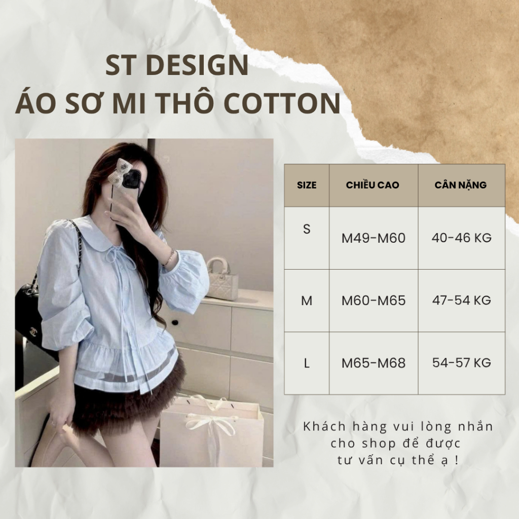 Áo sơ mi Thô Hàn cổ sen phối ren điệu tiểu thư, nàng thơ - ST Design - 62