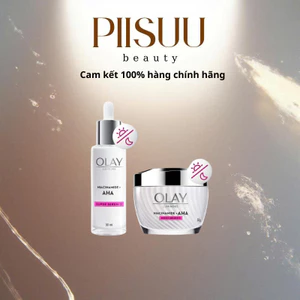 Kem Dưỡng Ẩm + Tinh Chất Serum OLAY LUMINOUS NIACINAMIDE AHA Sáng Da, Mờ Thâm Mụn (50G + 30ML)