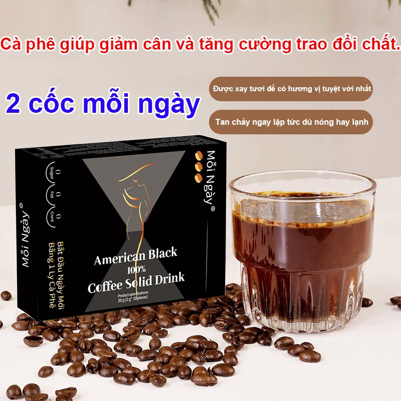 【COD】Cà phê hòa tan thơm có dư vị đậm đà và ngọt ngào. Cà phê hòa tan đen nguyên chất.1 hộp chứa 10 gói