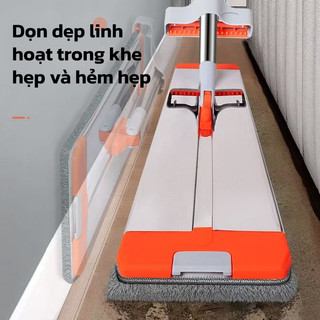 YOWXII Cây Lau Nhà Tự Vắt, Bàn Lau Xoay 360 Độ, Có Tích Hợp Gạt Nước,2 Miếng Lau