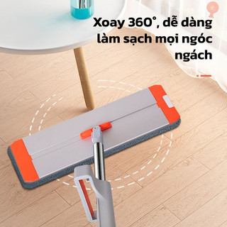 YOWXII Cây Lau Nhà Tự Vắt, Bàn Lau Xoay 360 Độ, Có Tích Hợp Gạt Nước,2 Miếng Lau