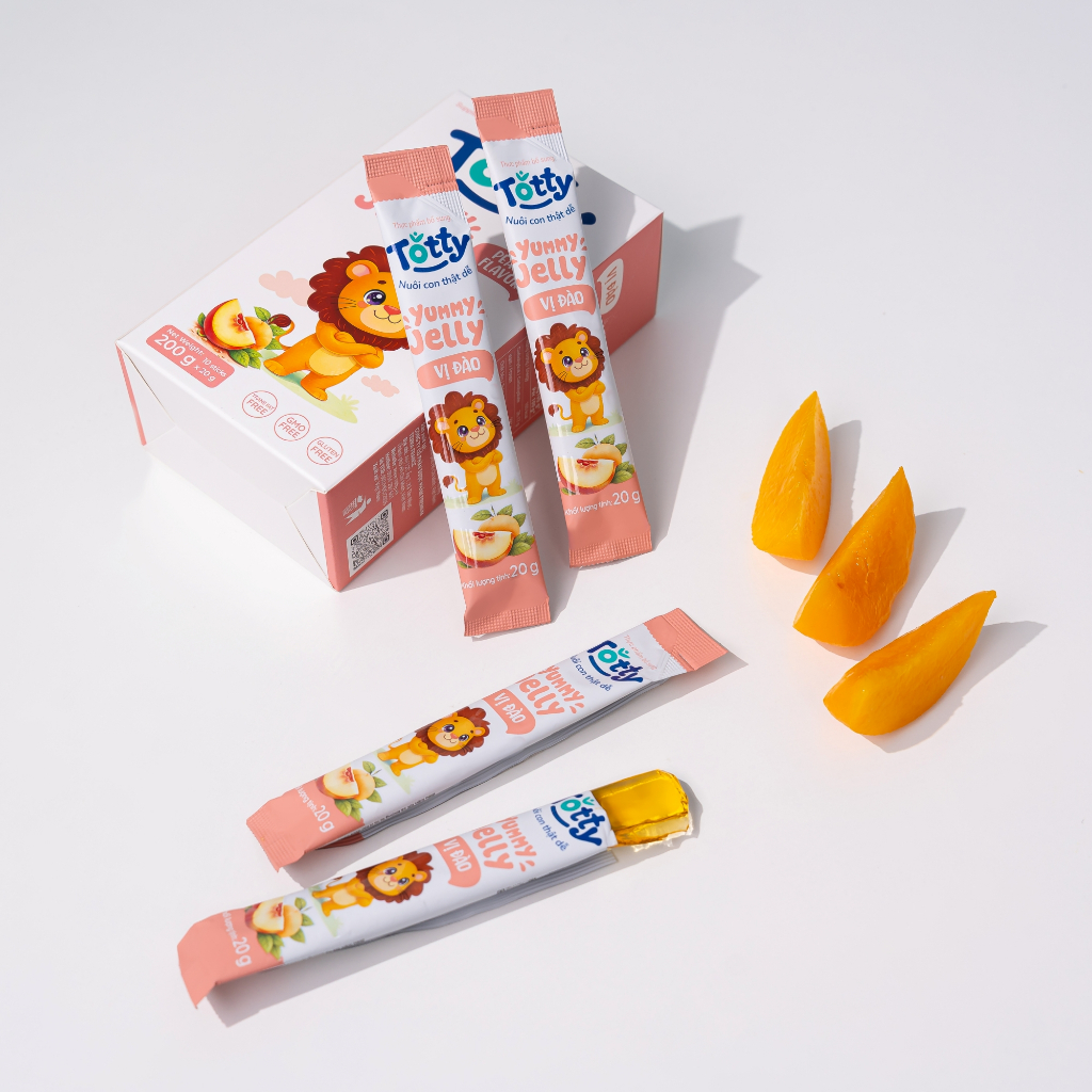 [Thực Phẩm Bổ Sung] Combo 5 Hộp Thạch Trái Cây Totty, Bổ Sung L-Lysine, Kẽm, Vitamin Từ Trái Cây Đủ Vị