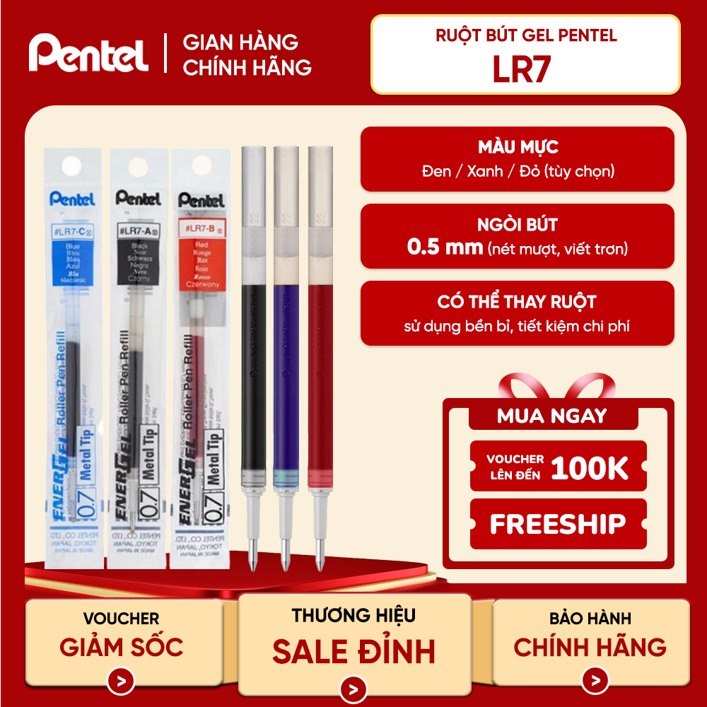 Ruột Bút Pentel Energel LR7 Ngòi 0.7mm Mực An Toàn Cho Sức Khỏe | Nhanh ...