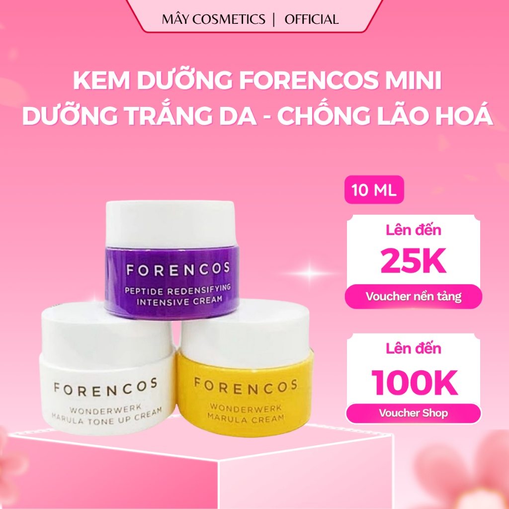 Kem Dưỡng Forencos Mini 10ml - Dưỡng Sáng, Cải Thiện Sắc Tố, Mờ Thâm Nâng Tông Da Tức Thì
