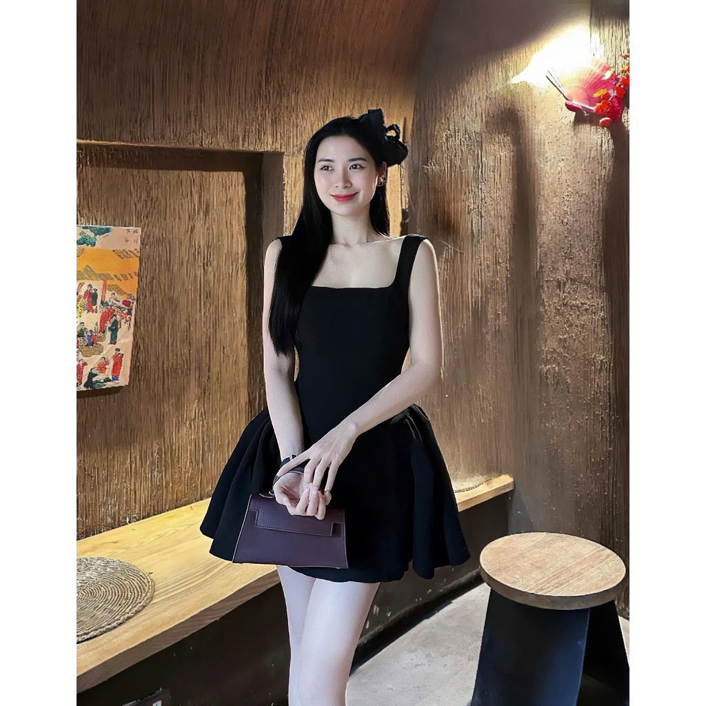 Váy 2 Dây Nữ Cup Ngực Cổ Vuông, Dáng Dài Đầm Body Hai Dây Alisa Kiểu Nữ Tính
