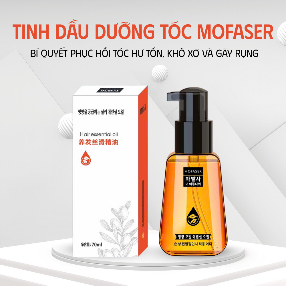 Tinh Dầu Dưỡng Tóc Mofaser 70ml | Phục Hồi Tóc Khô Xơ Hư Tổn, Giảm Gãy Rụng, Giúp Tóc Mềm Mượt Bóng Khỏe