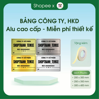 Bảng, Biển số nhà, phòng, biệt thự, chung cư. Màu xước bạc + Alu vàng gương