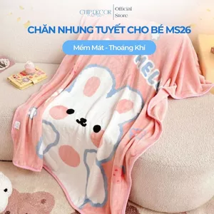 Chăn nhung tuyết cho bé Chip Decor mềm mịn 1mx1m4, chăn thấm hút mồ hôi MS26