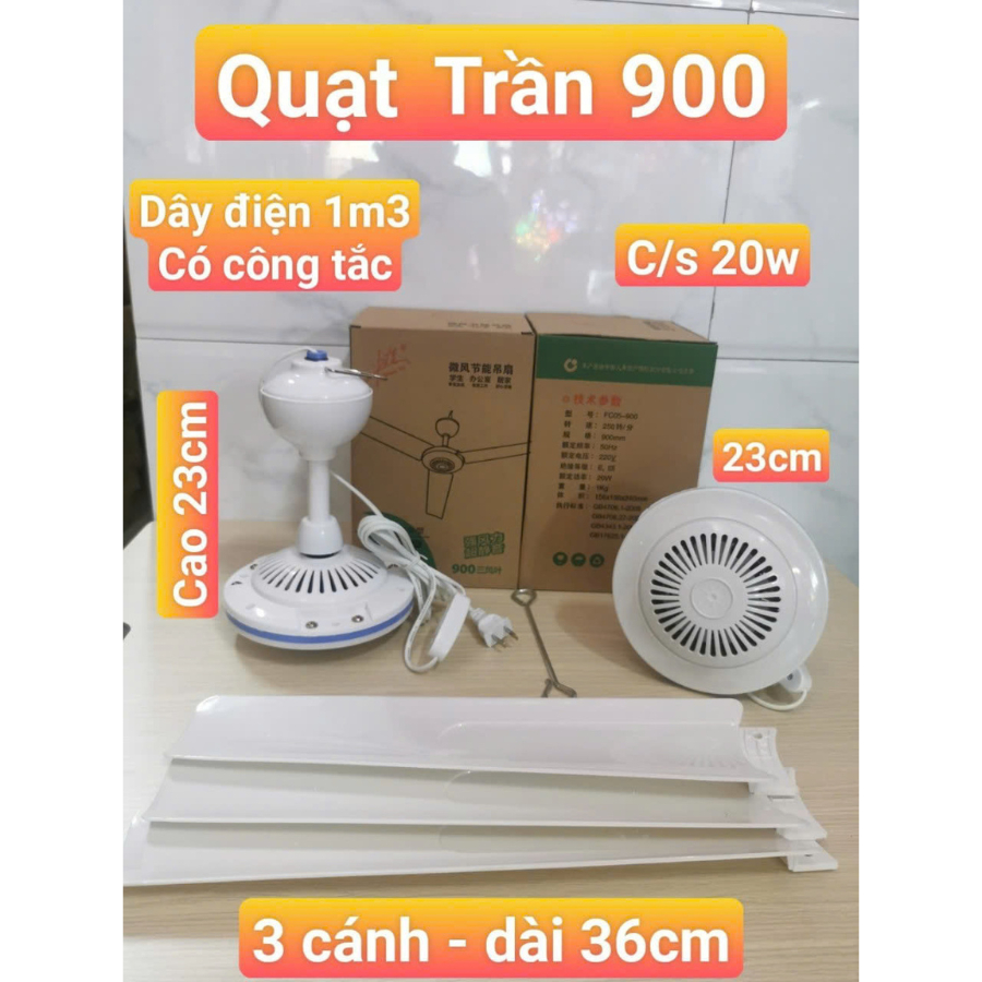 Quạt Treo Mini 5 Cánh – Quạt Trần Có Công Tắc Làm Mát Êm Gọn Nhẹ Treo Phòng Trọ Nhà bếp Văn Phòng