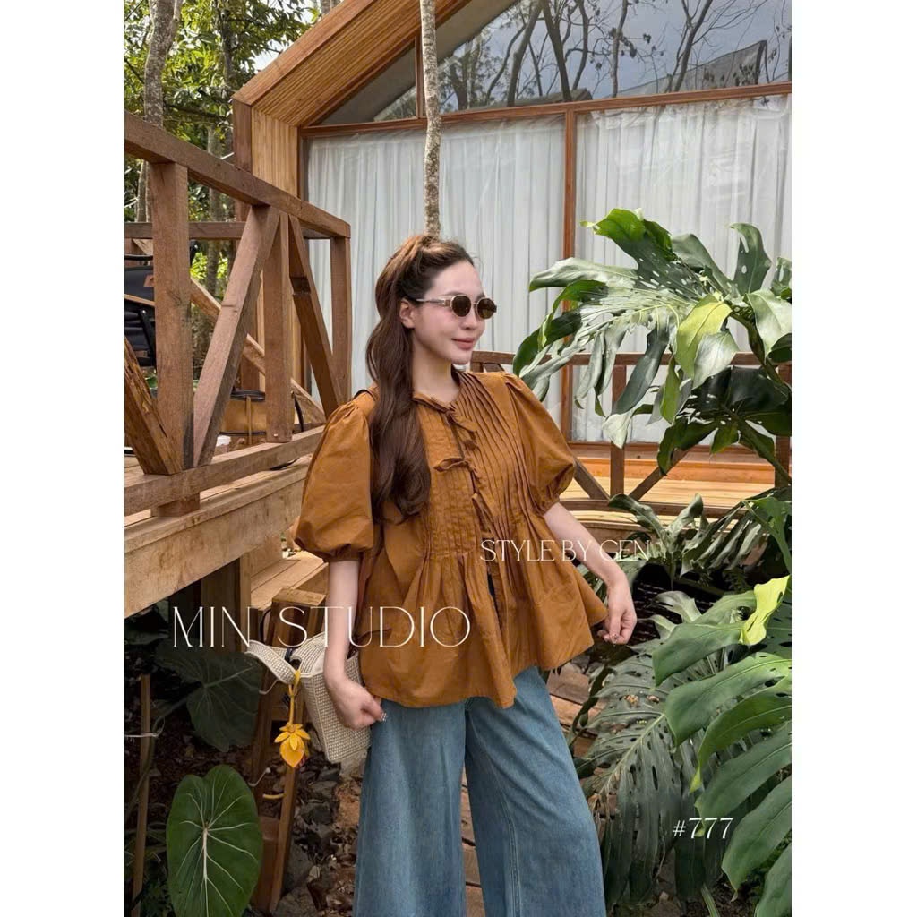 Áo Sơ Mi Cộc Tay Nữ Thanhhuyenclothings2 , Áo Sơ Mi Tiểu Thư Tay Cộc Đơn Giản Dề Mặc Đi Chơi Dạo Phố Mùa Hè