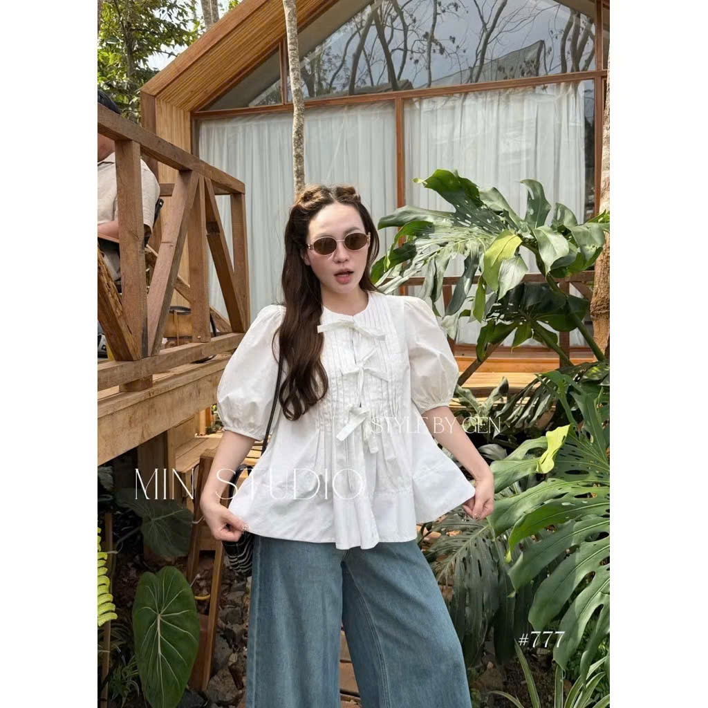 Áo Sơ Mi Cộc Tay Nữ Thanhhuyenclothings2 , Áo Sơ Mi Tiểu Thư Tay Cộc Đơn Giản Dề Mặc Đi Chơi Dạo Phố Mùa Hè