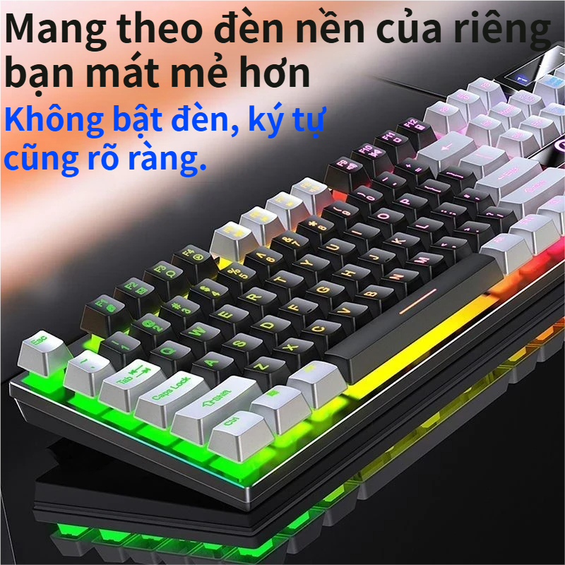 Bộ bàn phím, chuột, tai nghe có dây USB K500 | Trợ lý Gaming & Văn Phòng | Cảm giác cơ siêu mượt | Bàn phím màng