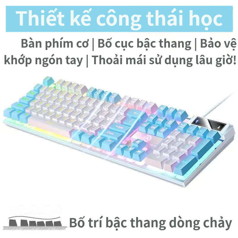 Bộ bàn phím, chuột, tai nghe có dây USB K500 | Trợ lý Gaming & Văn Phòng | Cảm giác cơ siêu mượt | Bàn phím màng