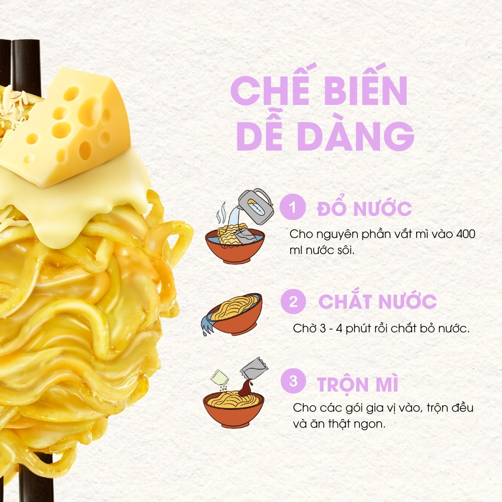 [Chính Hãng] Thùng 12 Tô Mì Trộn Xốt Hương Vị 4 Loại Phô Mai LOKCOK 12 Tô x 101G