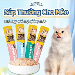 Súp Thưởng Cho Mèo,Soup Thưởng Dành Cho Mèo Con Và Trưởng Thành,thức ăn đồ ăn ướt pate cho mèo thanh 15gr