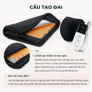 Đai Nhiệt Thông Minh Home Care,Massage Bụng Giảm Mỡ,Rung 5 Cấp Độ,Đánh Tan Mỡ Bụng Cho Mẹ Sau Sinh