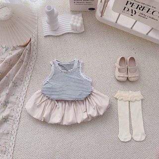 Áo hè trẻ em, Áo sát nách bé gái kẻ nhiều màu 9-26kg A579 Tiểu Yến KID