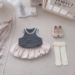 Áo hè trẻ em, Áo sát nách bé gái kẻ nhiều màu 9-26kg A579 Tiểu Yến KID